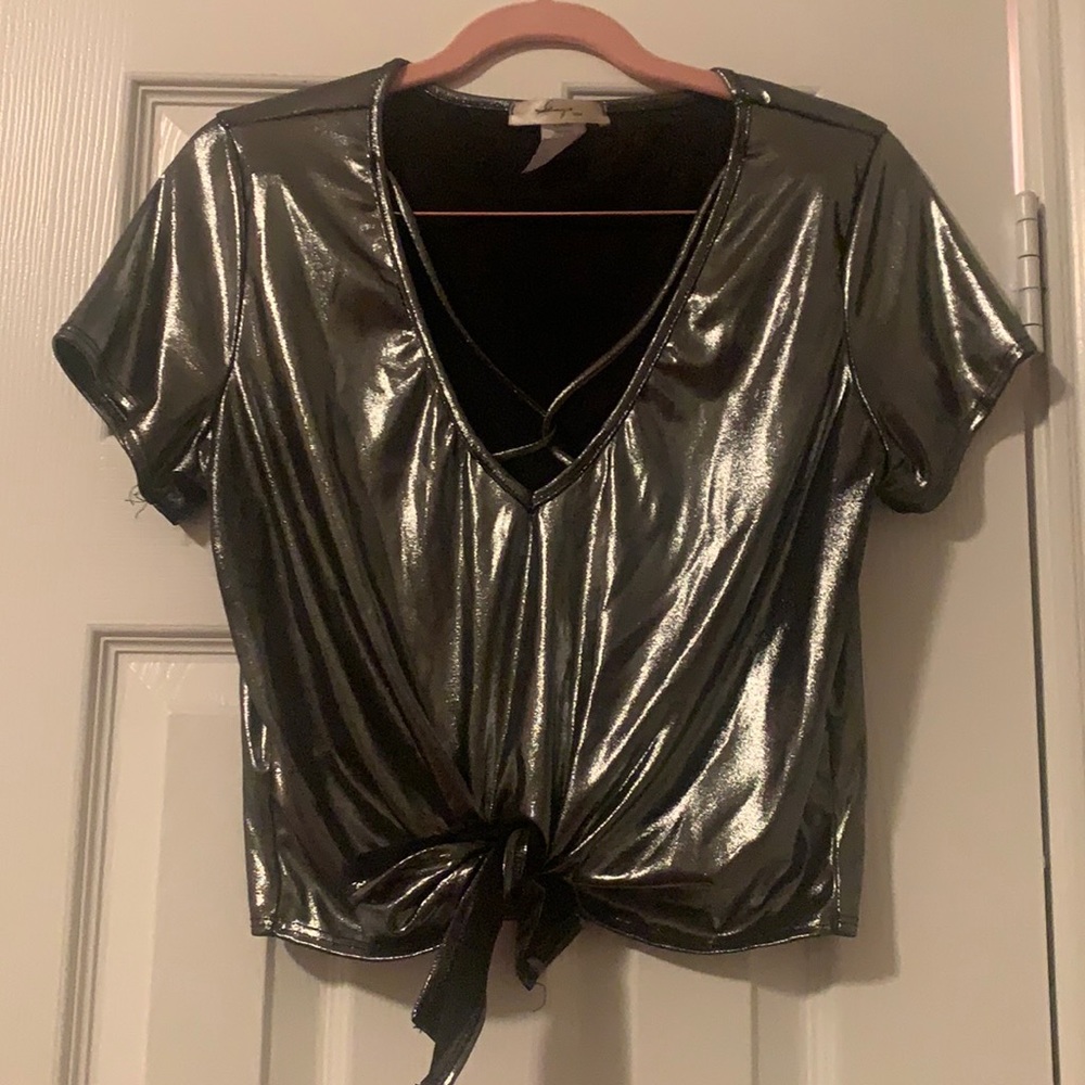 Silver Tie Up Shirt